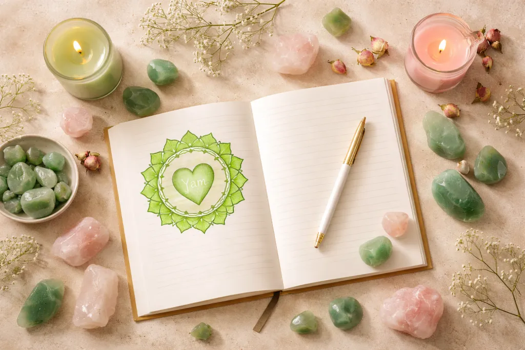 Green Aventurine heart chakra rose quartz